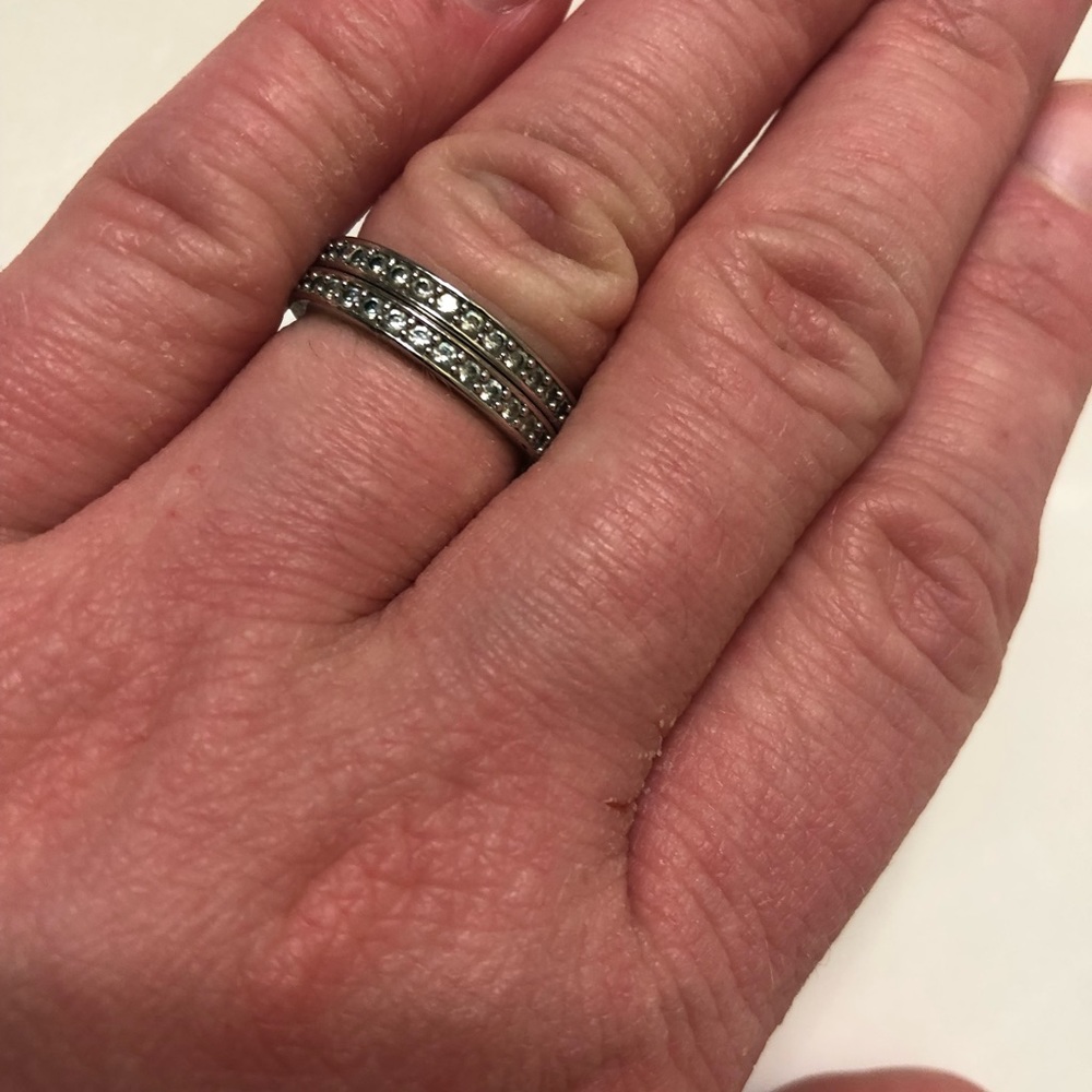 Swarovski half-eternity crystal bands